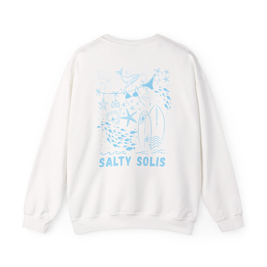 Salty Crewneck Sweatshirt - Coastal Graphic Pullover