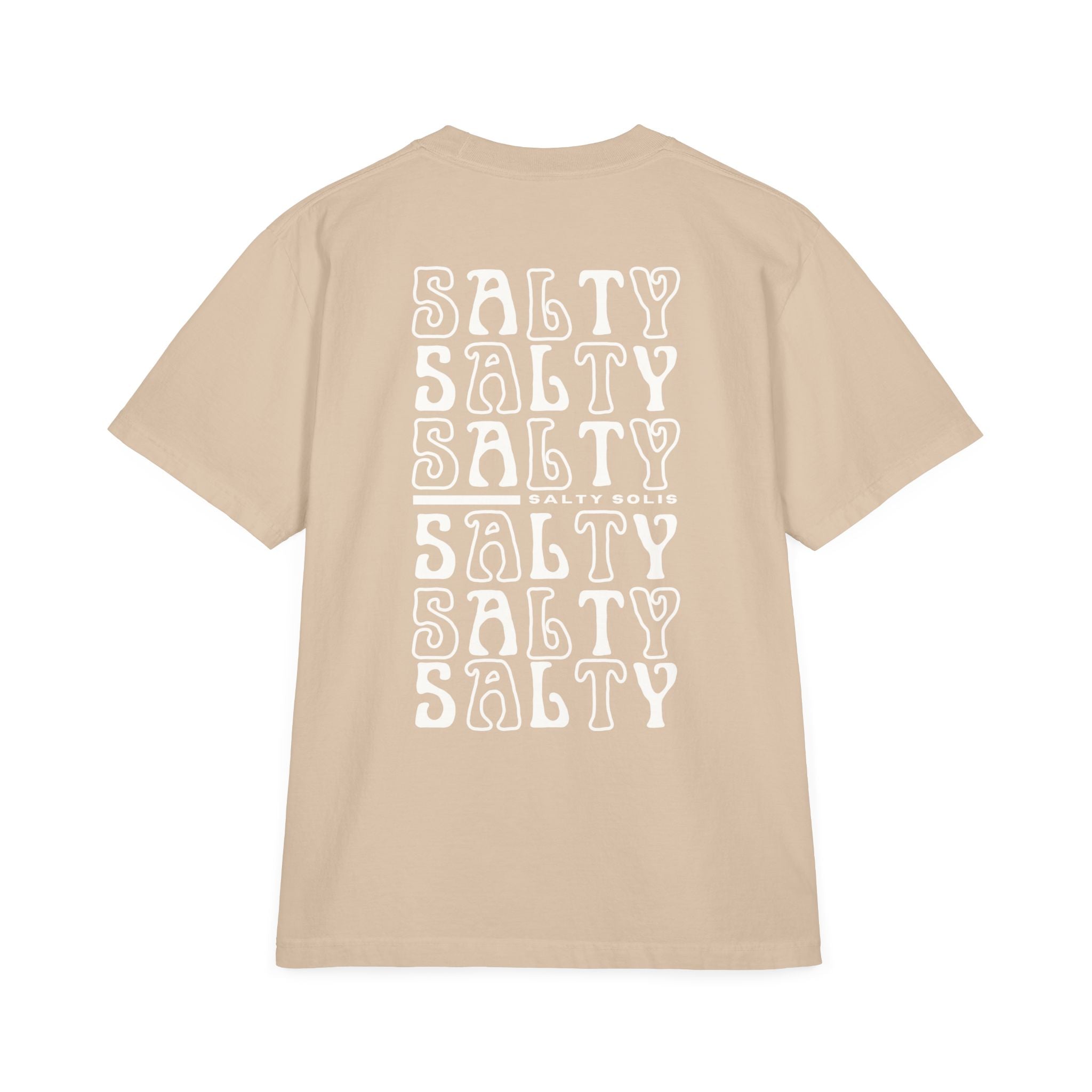 Salty Solis Graphic T-Shirt - Retro Repeat White Logo Tee
