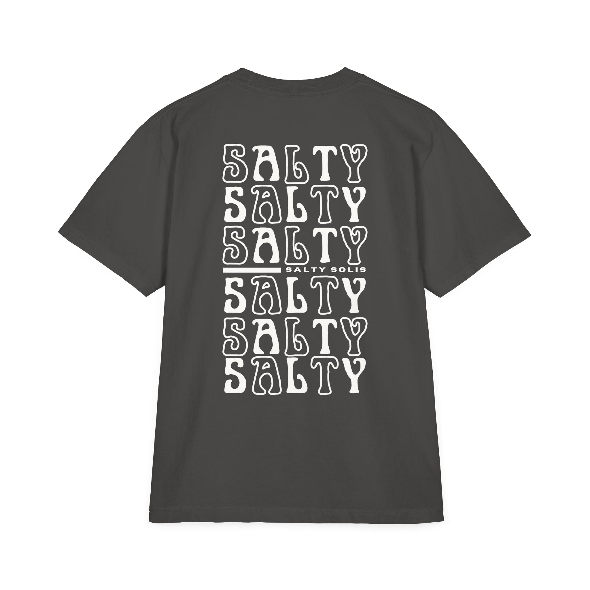 Salty Solis Graphic T-Shirt - Retro Repeat White Logo Tee