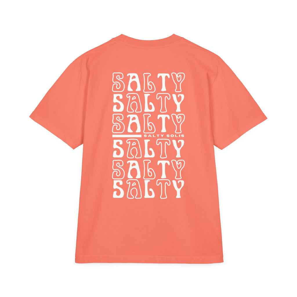 Salty Solis Graphic T-Shirt - Retro Repeat White Logo Tee