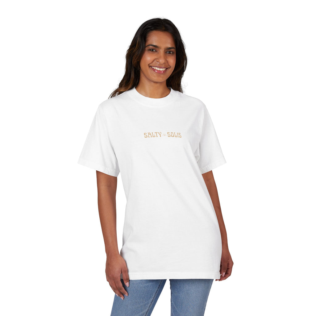 Salty Solis T-Shirt - Retro Repeat Beige Logo Tee
