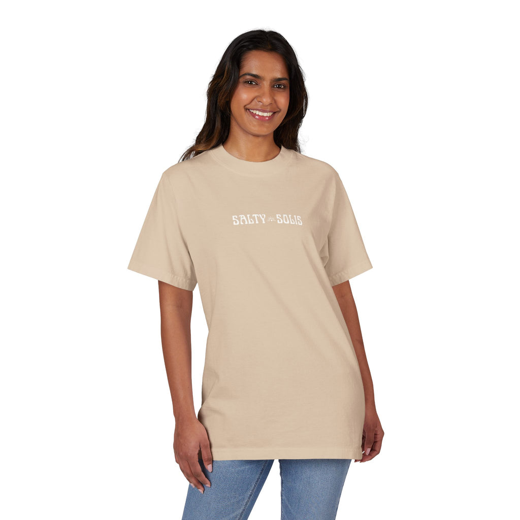 Salty Solis Graphic T-Shirt - Retro Repeat White Logo Tee