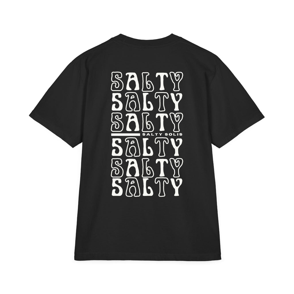 Salty Solis Graphic T-Shirt - Retro Repeat White Logo Tee