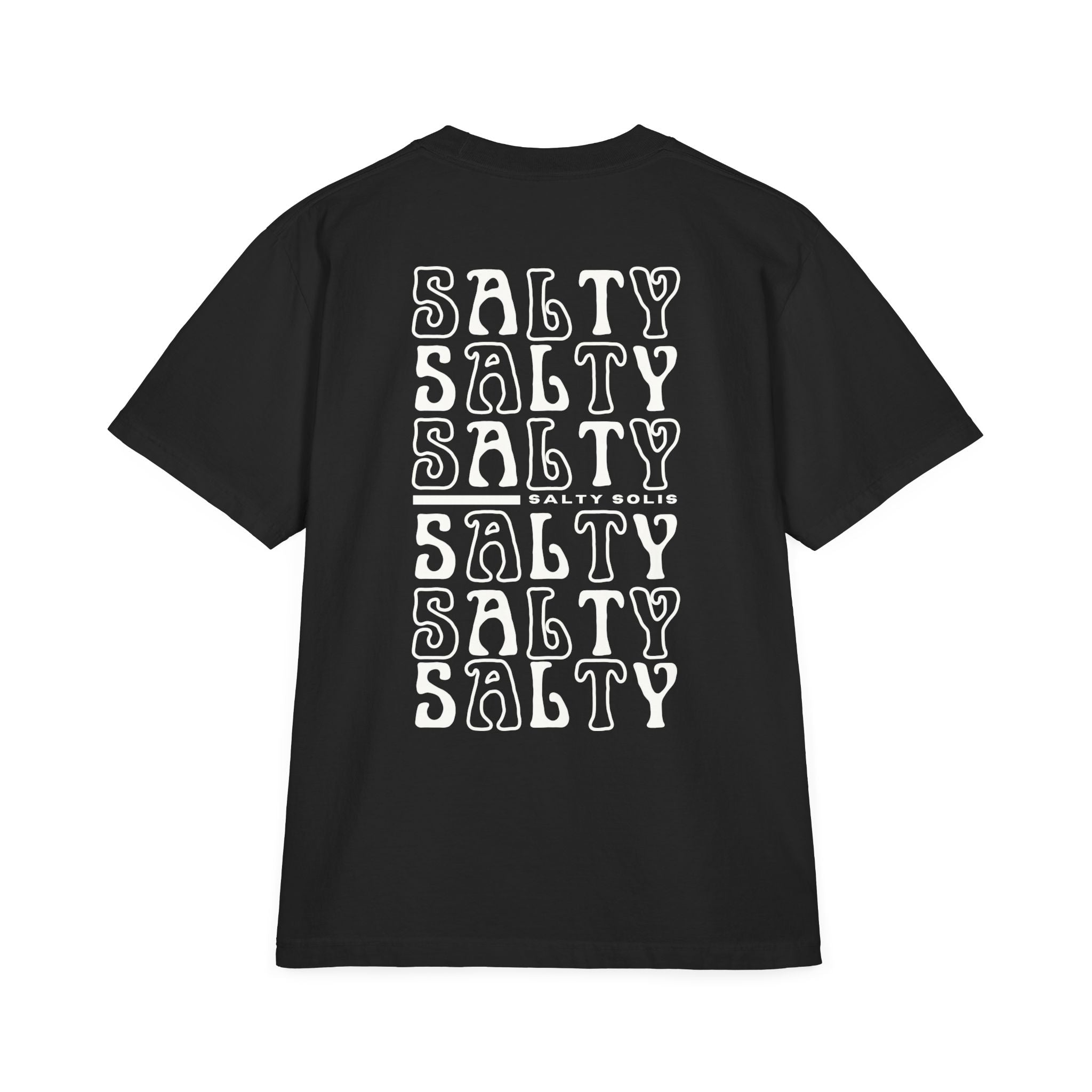 Salty Solis Graphic T-Shirt - Retro Repeat White Logo Tee