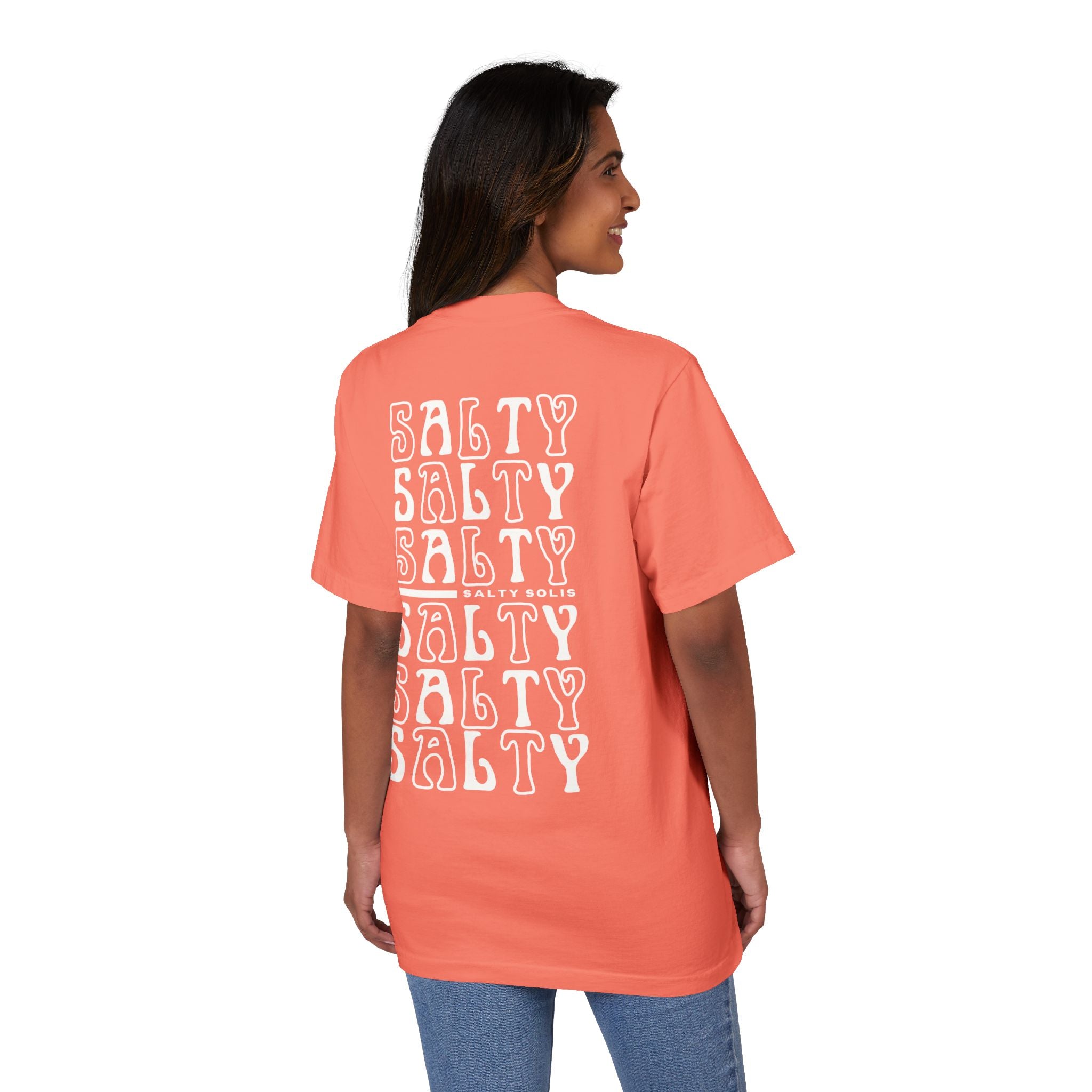 Salty Solis Graphic T-Shirt - Retro Repeat White Logo Tee