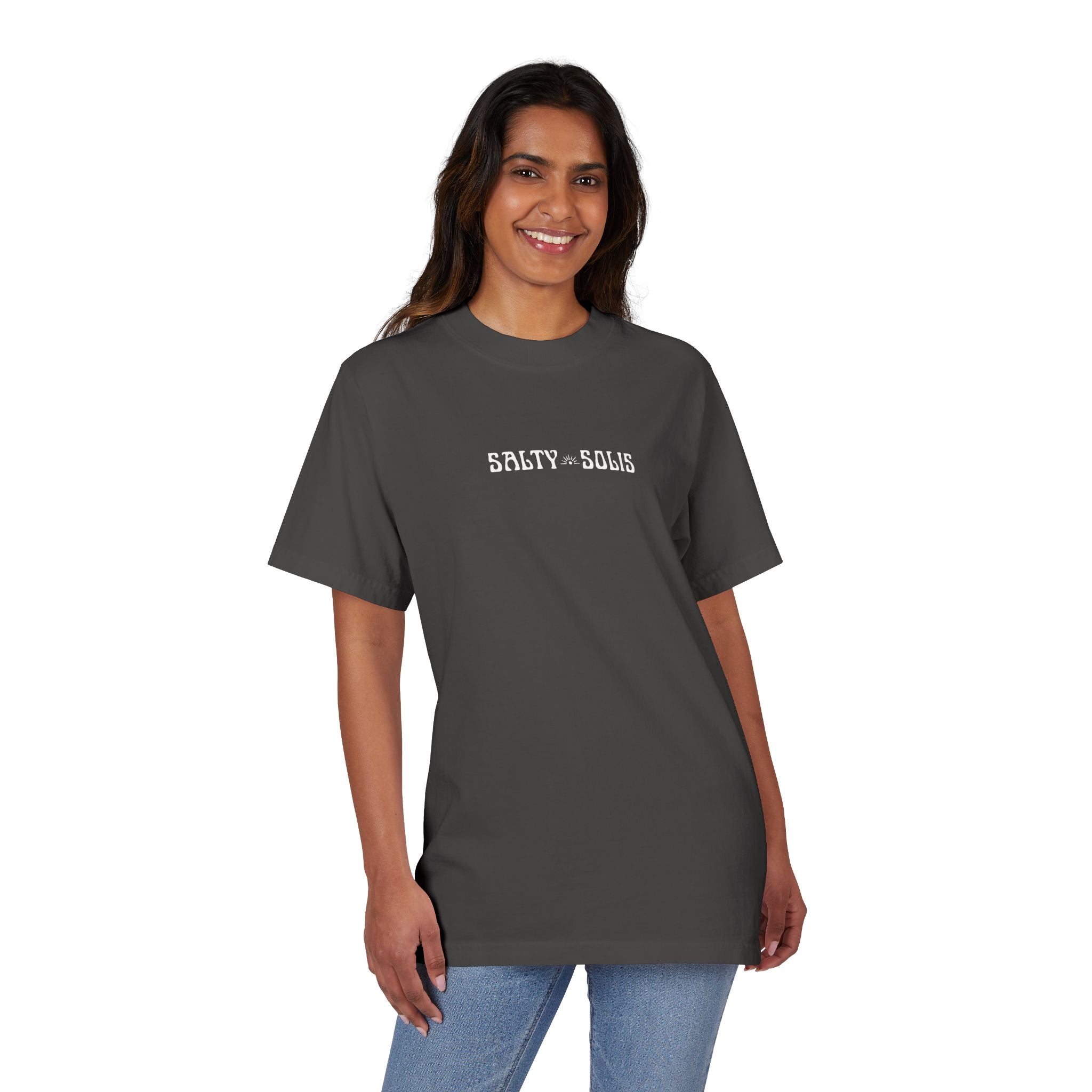 Salty Solis Graphic T-Shirt - Retro Repeat White Logo Tee