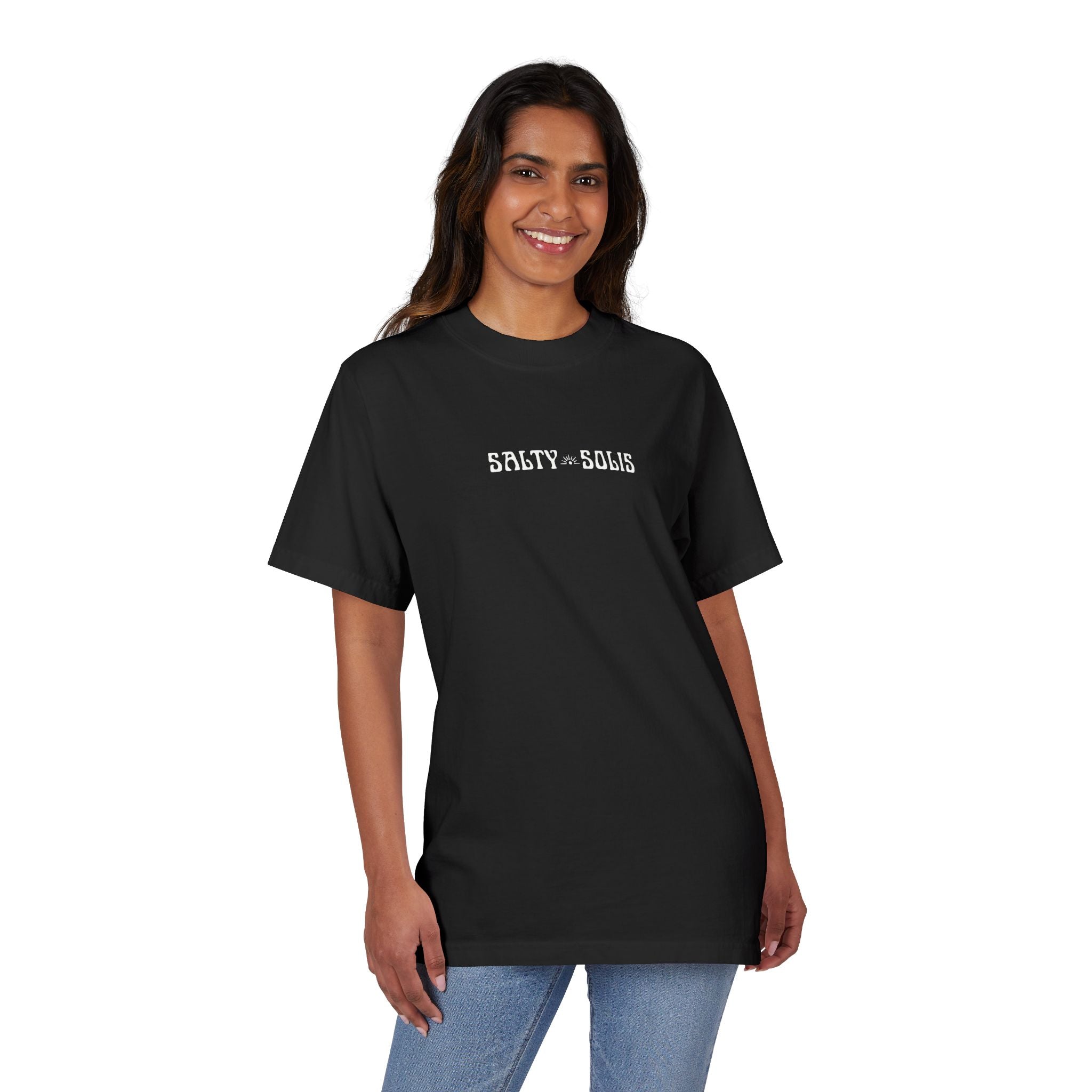 Salty Solis Graphic T-Shirt - Retro Repeat White Logo Tee